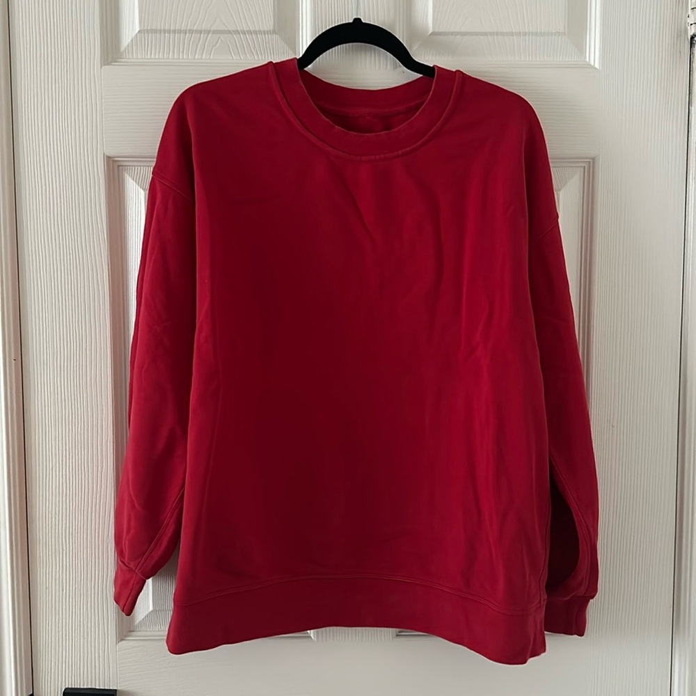 Lululemon perfectly oversized crew in red